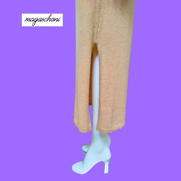 MAGASCHONI NEW Minimalist Cashmere V-Neck Slits Maxi Dress M - Picture 4 of 12